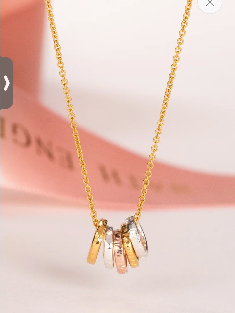 Honey Willow 50th Birthday Milestone Necklace - 5 Links for 5 Decades NIB